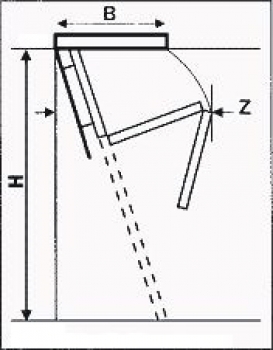 Bodentreppe Classic Höhe bis 265cm, Größe 110x60cm LxB, 3 teilige Holzleiter, Lukendeckel wärmeisoliert weiss auf beiden Seiten U=0,96