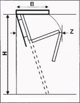 Bodentreppe Classic Höhe bis 270cm, Größe 120x60cm, 3 teilige Holzleiter, Lukendeckel wärmeisoliert weiss auf beiden Seiten U=0,96
