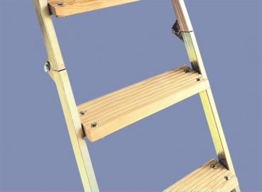 Bodentreppe Classic Höhe bis 310cm, Größe 110x70cm, 4 teilige Holzleiter, Deckel aus Tischlerplatte