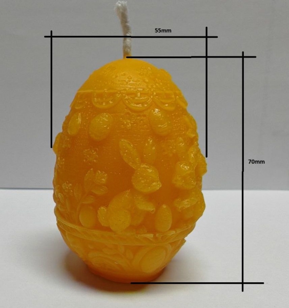 Bienenwachskerze Osterei mit Hasen