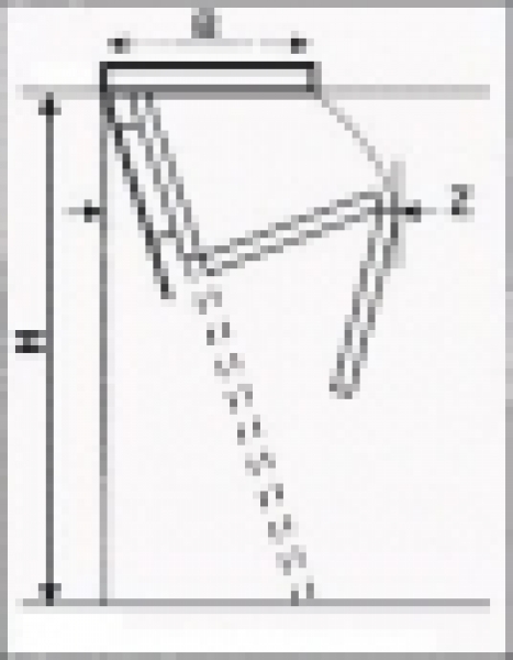 Bodentreppe Classic Höhe bis 265cm, Größe 110x70cm, 3 teilige Holzleiter, Deckel aus Tischlerplatte