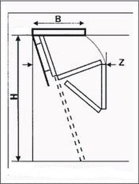 Bodentreppe Classic Höhe bis 260cm, Größe 85x60cm LxB, 4 teilige Metallleiter, Lukendeckel wärmeisoliert weiss auf beiden Seiten U=0,96