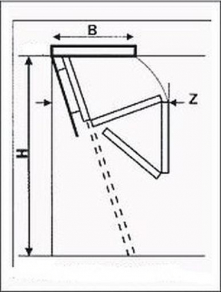 Bodentreppe Classic Höhe bis 260cm, Größe 90x80cm LxB, 4 teilige Metallleiter, Lukendeckel wärmeisoliert weiss auf beiden Seiten U=0,96